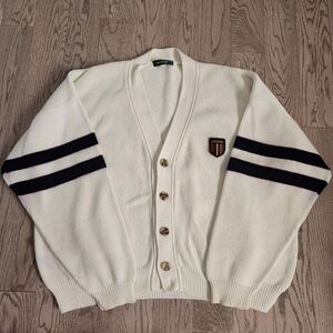 Vintage 90s Giordano cotton knit cardigan Large